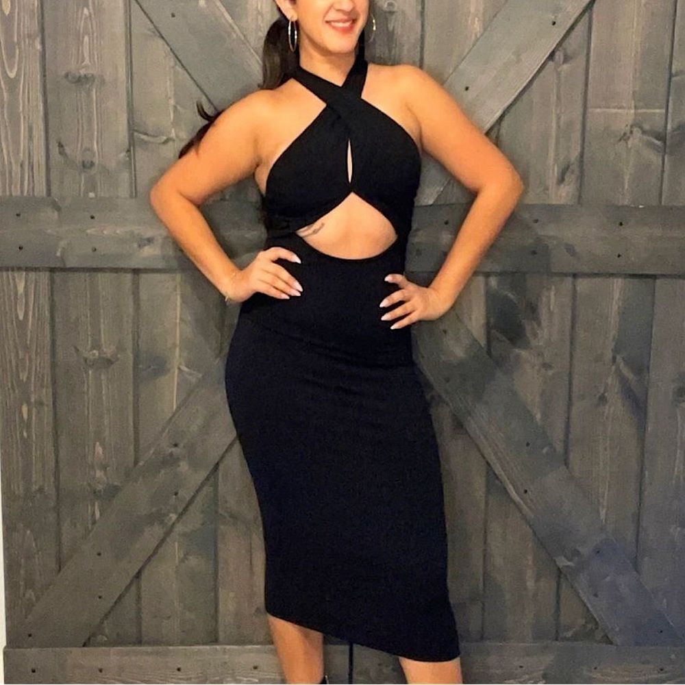 Midi crossover dress 